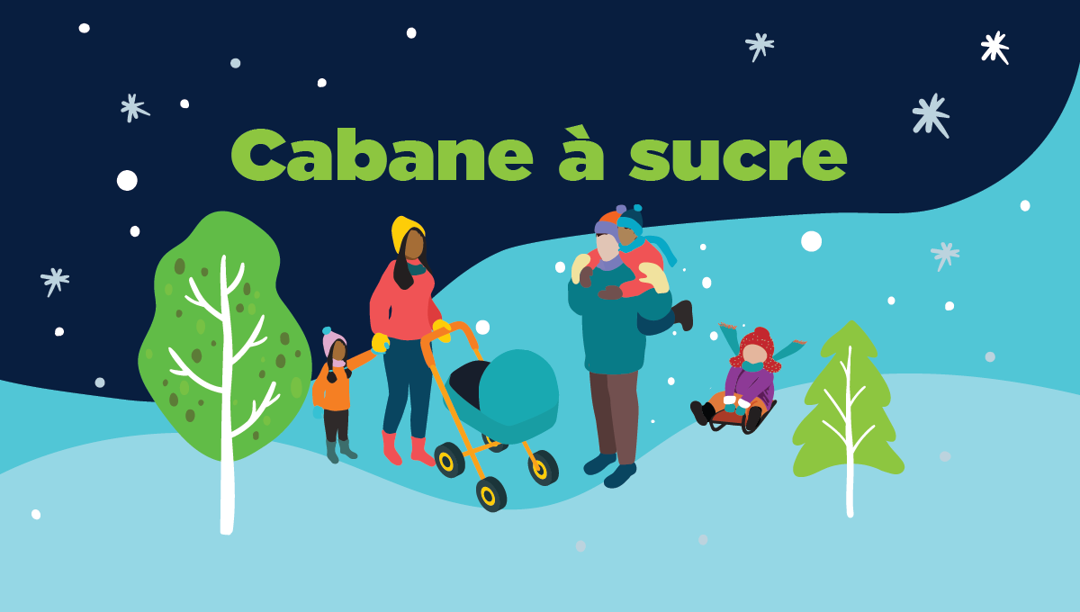 Graphic showcasing Cabane a sucre, a winter festival
